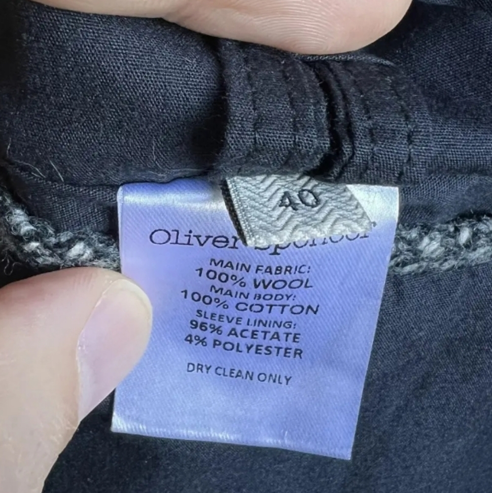 Oliver Spencer Gray Wool Trench Coat with Notched Lapel - Picture 3 of 5